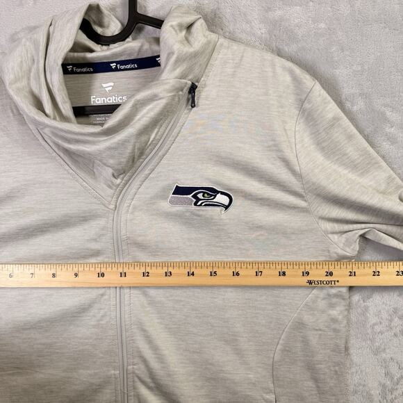 Fanatics Seattle Seahawks Longsleeve Zip Up Women's Large Grey Asymmetric NWT - Picture 11 of 14